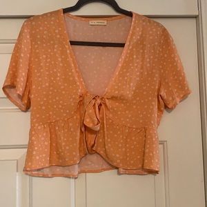 Orange wrap shirt
